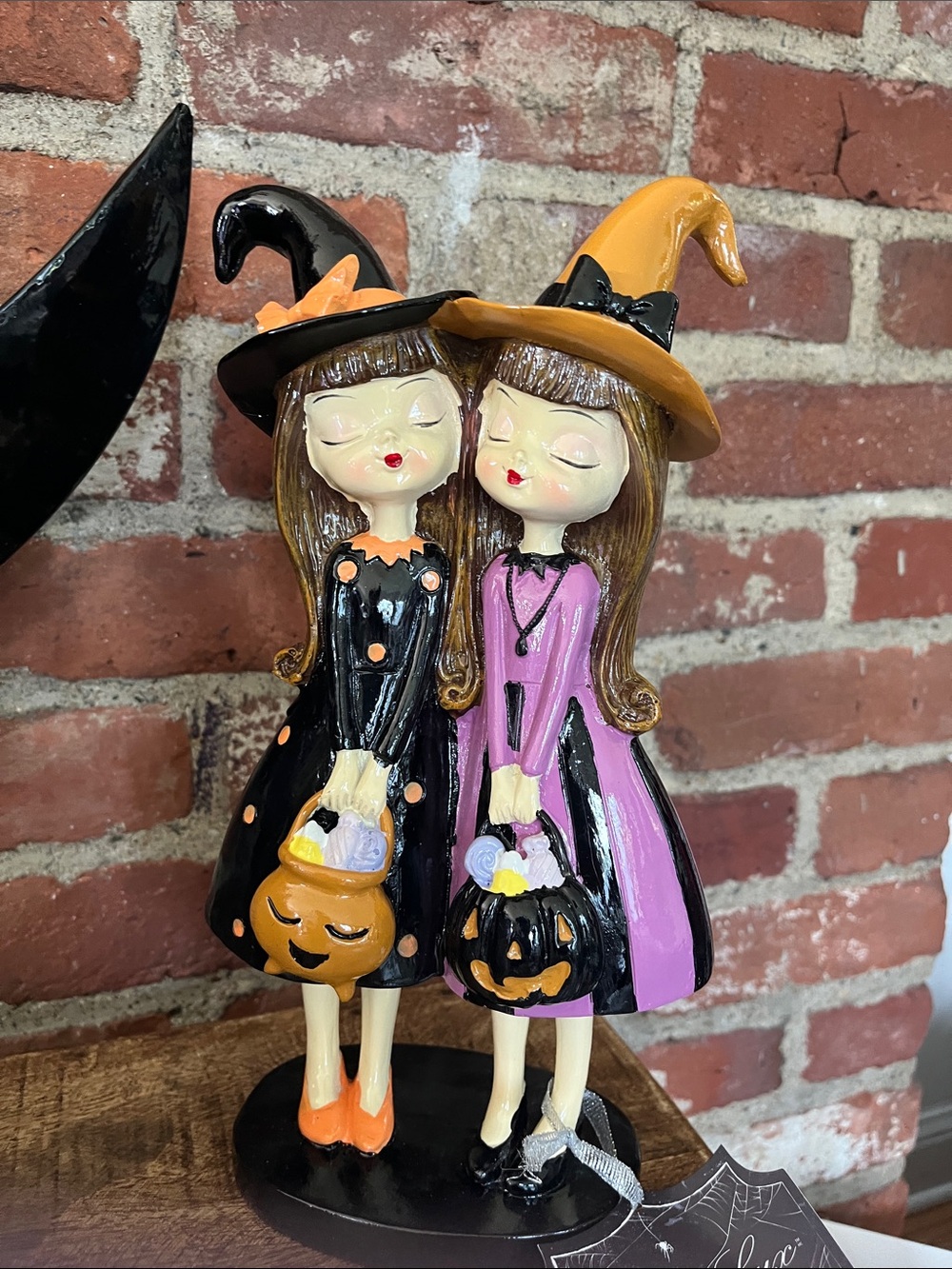Bella Luxx Black & Purple Witch Pair with Orange Hats